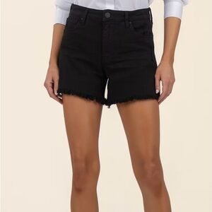 Kut from the Kloth Black Jane High Rise Long Short Size 4 NWT